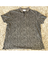 Tasso Elba Golf Polo Shirt Men XL Gray Paisley Floral Short Sleeve Distr... - £11.58 GBP