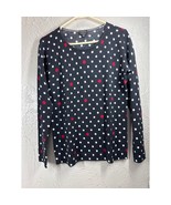Talbots Black Merino Wool Polka Dot Lightweight Sweater Round Neck Size ... - $24.95