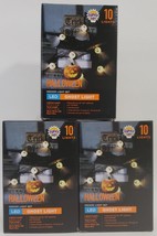 Lot Of 3 Happy Halloween Led Indoor Ghost Light Set, 10 Lights - $31.67