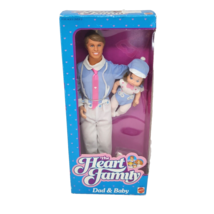 VINTAGE 1984 MATTEL THE HEART FAMILY DAD &amp; BABY DOLL NEW IN ORIGINAL BOX... - £59.47 GBP