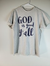 God is good Tee Shirt Mens Size X Light Gray Short Sleeve Pullover Graphic - £6.46 GBP
