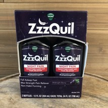 (2) Vicks ZzzQuil Night Pain Nighttime Sleep Aid Liquid - 12oz Each - Exp 7/24 - £14.70 GBP