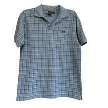 Chaps Ralph Lauren Blue Plaid Polo Shirt M Short Sleeve Preppy Old Money - $22.66 CAD