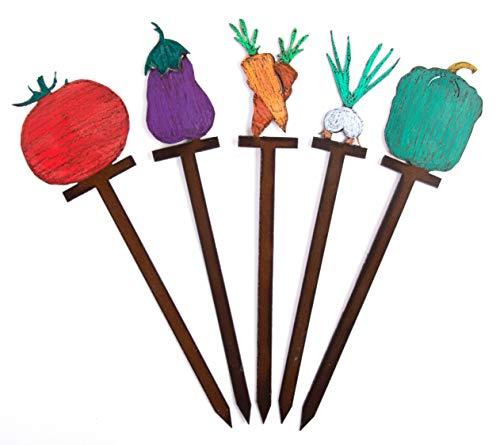 Primary image for Whimsies Gardening Stake Set of 5 from Reclaimed Weathered Metal