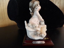 Vtg Florence Figurine G. Armani&#39;s Little Treasures Ironing Girl Cats Italy 1987 - £14.63 GBP