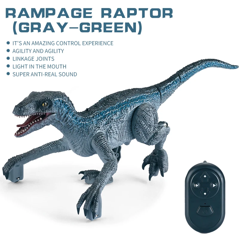 RC Robot Dinosaur Toys Jurassic World Velociraptor Tyrannosaurus RC Anim... - $42.39