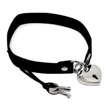 Sexy Choker Heart Padlock Pendant Necklace Collar Padlock &amp; Keys Gothic Punk - £5.11 GBP