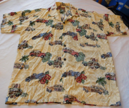 Pineapple Connection Men&#39;s Short Sleeve Button Up Shirt Size M medium GUC - £31.19 GBP