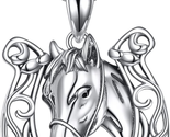 YAFEINI Horseshoe Horse Necklace 925 Sterling Silver Celtic Knot Horse P... - $40.11