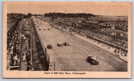 Indy 500 Cars Start of 500 Mile Race Indianapolis IN UNP 1930s Postcard K12 - £10.02 GBP