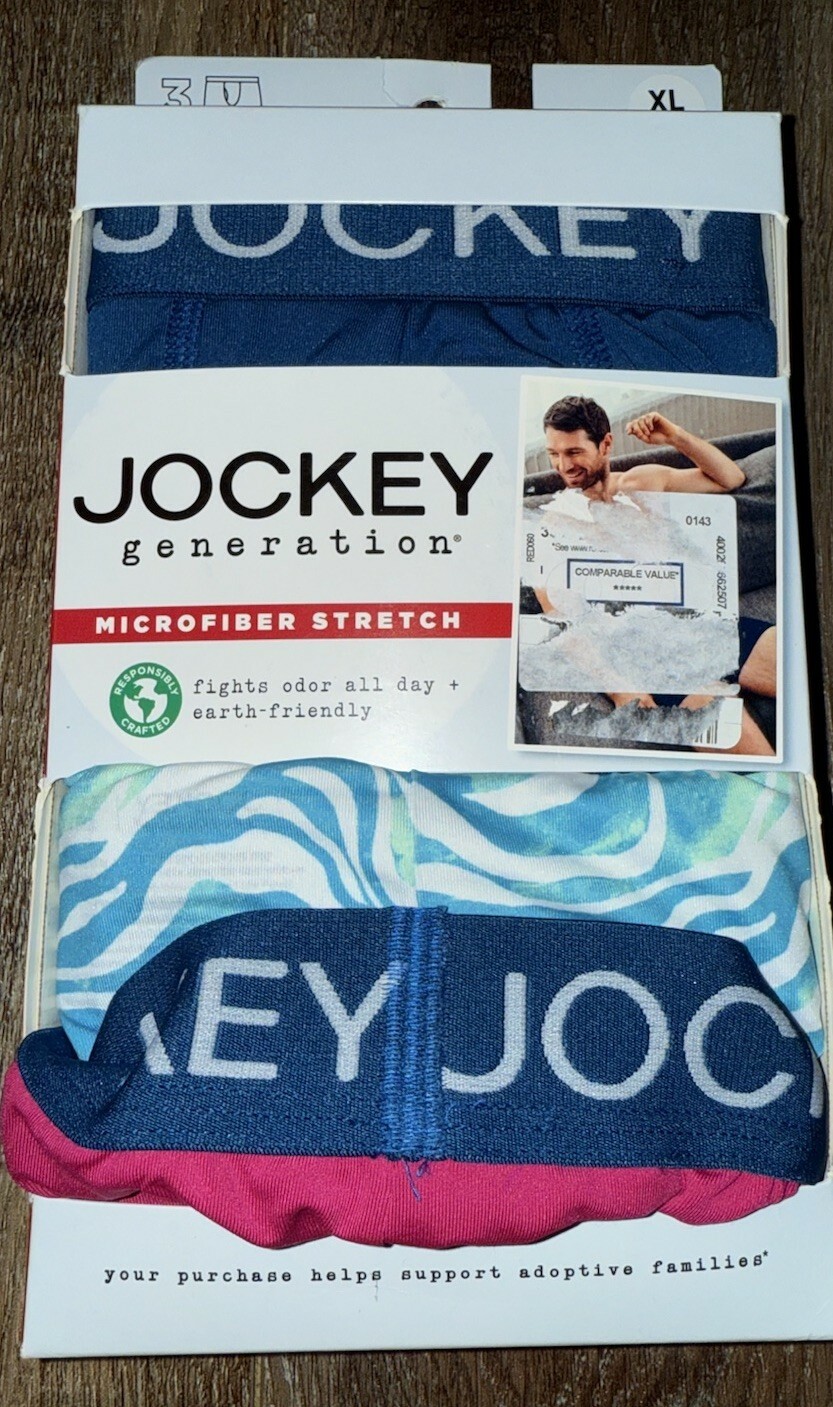 Jockey Generation 3-Pair Mens Boxer Briefs Microfiber Polyester ~ XL (40... - $24.74