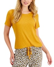 Jenni Womens Ribbed Pajama Top Size Medium Color Emblem Gold - £18.25 GBP
