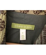 Sigrid Olsen Green Brown Floral Patterned Cotton Button Up Jacket Blazer... - £51.89 GBP