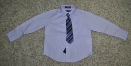 Boys Dress Shirt &amp; Tie 2 Pc Chaps Purple Long Sleeve Button Front Set-si... - £10.09 GBP