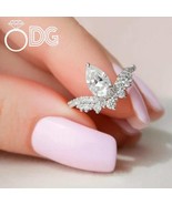 2.00 Ct Pear Cut Moissanite Engagement Ring – 925 Sterling Silver - $272.16 CAD