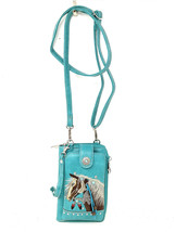 Western Style Small Embroidery Horse Crossbody Cell Phone Purses in 4 Co... - £22.01 GBP