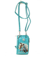 Western Style Small Embroidery Horse Crossbody Cell Phone Purses in 4 Co... - £22.30 GBP