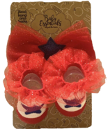 Baby Girls Patriotic Sparkle Headband And Socks Set Size 0-12M Red White... - £6.88 GBP