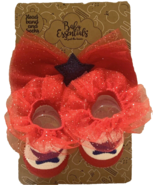 Baby Girls Patriotic Sparkle Headband And Socks Set Size 0-12M Red White... - £6.76 GBP