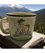 Big Sky Brewing Mug Moose M Ware Stoneware  Large Cream Black Cup Travel - $7.69