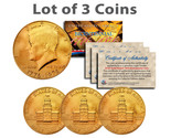 Bicentennial 1976 JFK Half Dollar US Coins 24K GOLD PLATED w/Capsules *L... - $13.98