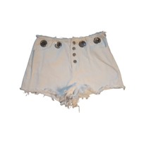 Honey Punch Women&#39;s Size Medium White Cut Off Jean Shorts - £14.60 GBP
