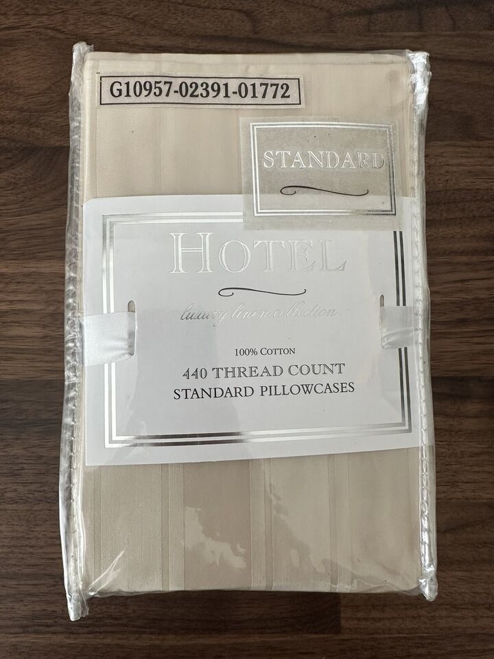 Hotel Luxury Linen Collection 440 Thread Count 100% Cotton STANDARD Pillowcases - $39.99
