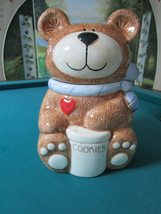 COOKIE JAR ~ Bear with Red Heart, Treasure Craft, 1980s 13&quot; - £55.93 GBP