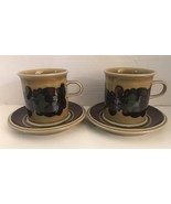 Vintage ARABIA OF FINLAND Otso Tea Coffee Cup &amp; Saucers Set of 2 Ulla Pr... - $156.04 CAD
