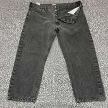 Levi&#39;s 501 Jeans Men 42x30 Black Straight Button Fly Denim Pants Pockets - $418.20 MXN