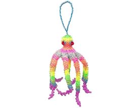 Beaded Octopus Hanging Sea Animal Figurine Ornament Czech Glass Seed Bead Dangli - £15.68 GBP