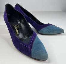 YSL Yves Saint Laurent Vintage Purple heels US Size 8 Italy 38 R8 - $79.97