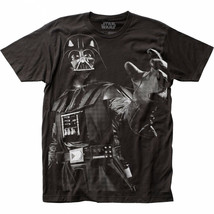 Star Wars Darth Vader Choke Large Subway Print T-Shirt Black - £29.24 GBP