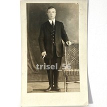 Vintage Real Photo RPPC Postcard Of German Gentleman Godfather Early 1900’s - £29.06 GBP