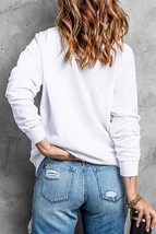 White Casual Letter Print Baseball Graphic Sweatshirt - $29.61
