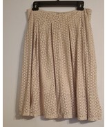 Nine West Beige Lasercut A Line Skirt Knee Length Flowy Size 4 - €10,48 EUR