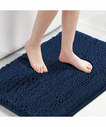1Pc Blue Chenille Bath Mat – Super Absorbent &amp;Amp; Anti-Slip – Luxurious... - $19.79