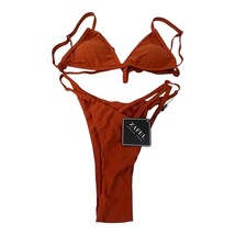 Zaful Womens Rust Orange Bikini Set Size 6 US Triangle Top &amp; Strappy Bot... - $27.88 CAD