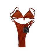 Zaful Womens Rust Orange Bikini Set Size 6 US Triangle Top &amp; Strappy Bot... - $384.87 MXN