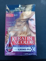 Schwarzkopf Keratin Permanent Color 8.0 MEDIUM BLONDE Intense Caring Col... - £12.65 GBP