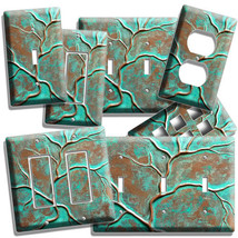 OLD RUSTED WORNOUT COPPER GREEN BRONZE PATINA STYLE LIGHT SWITCH PLATE O... - £13.08 GBP+