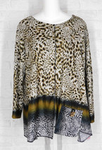 Jess &amp; Jane Safari Tunic Abstract Animal Print French Brushed Nwt S L Xl - £44.37 GBP