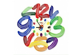 Metal &quot; Art Time Clock &quot; sculpture hand painted by DAVID GERSTEIN - £436.66 GBP