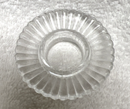 Vintage Crystal Ribbed Glass Footed Open Salt Cellar Dip 1 3/8" Tall - $12.38