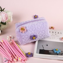 Velvet Girl Small Cosmetic Bag Fashion Cute Women&#39;s Flower Beauty Makeup Bags To - £45.29 GBP