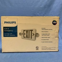 Philips Exit Sign Red/Green LED - Missing One Adjustable Lamp Head/Instr... - £15.85 GBP