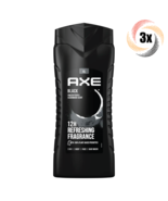 3x Bottles AXE Black 3in1 Frozen Pear &amp; Cedarwood Hair &amp; Body Wash | 400... - £22.74 GBP