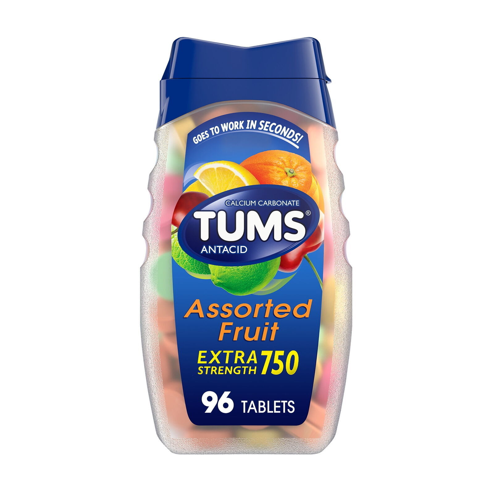 Tums Extra Strength Heartburn Relief Chewable Antacid Tablets Fruit 96 C... - $7.92