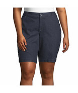 St. John&#39;s Bay Women&#39;s Plus Mid Rise Bermuda Shorts Size 20W Rinse NEW 1... - $35.82 CAD