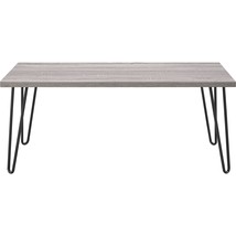 Modern Classic Vintage Style Coffee Table with Wood Top and Metal Legs - £127.18 GBP